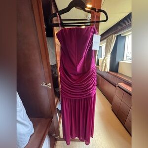 Elegant Strapless Plum Dress